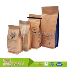 Accept Custom Order 500g Flat Bottom Food Grade Aluminum Foil Heat Seal Valve Kraft Paper Coffee Bags With Tin Tie